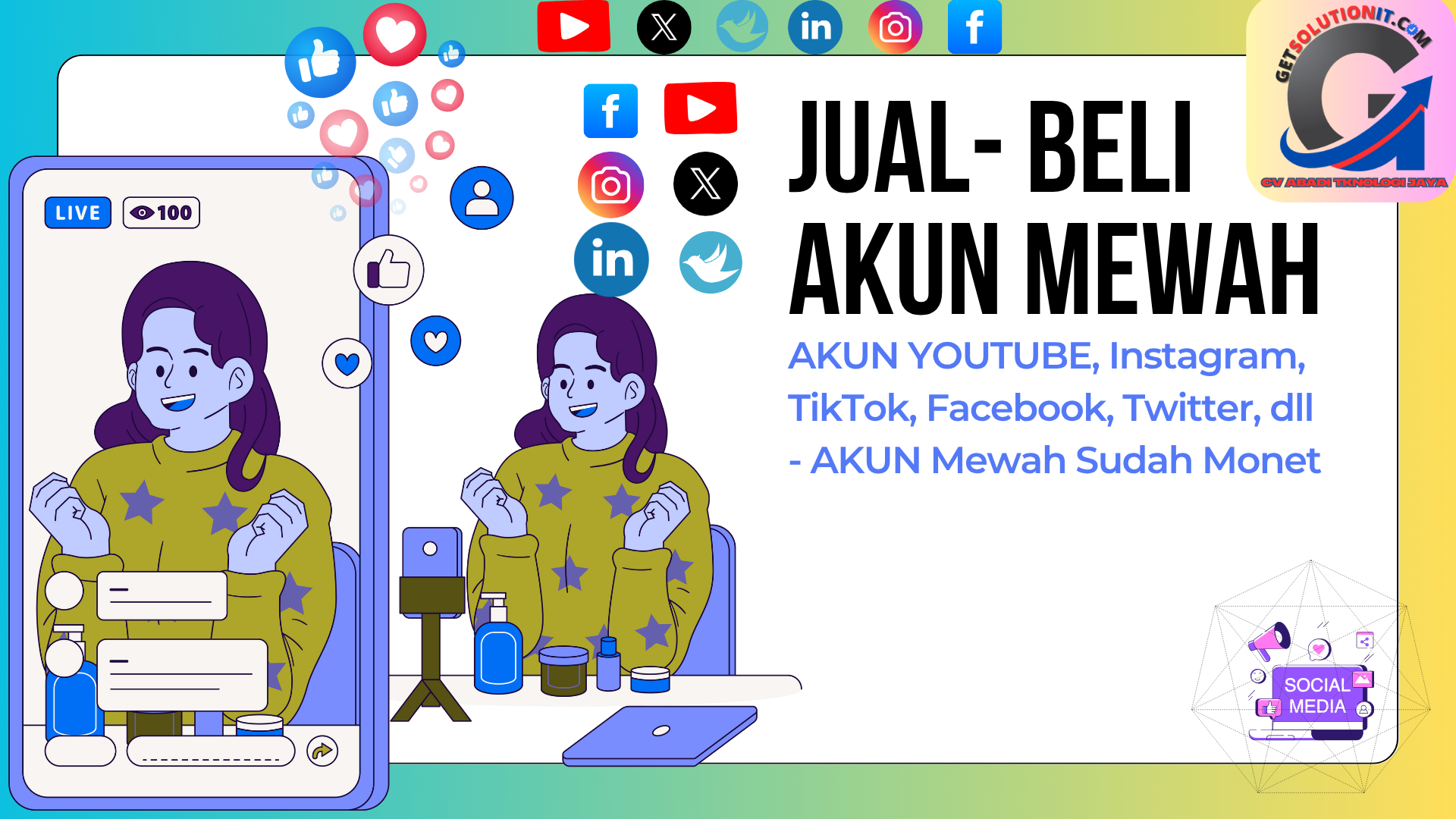 JUAL BELI YOUTUBE-FB-IG-X-TT-TEL = DATABASE AKUN MEWAH JUAL BELI YOUTUBE-FB-IG-X-TT-TEL = DATABASE AKUN MEWAH